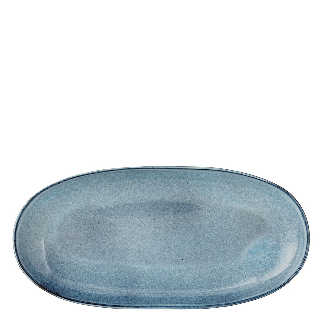Bloomingville Serviertablett Sandrine, blau, Keramik 16 x 34 x 3,5 cm Blau, 16 x 34 x 3,5 cm Blau