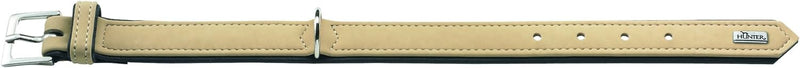 HUNTER SOFTIE Hundehalsband, Kunstleder, samtig, pflegeleicht, 60 (M-L), beige beige 60 (M-L), beige