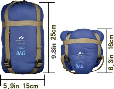 Agemore Schlafsack Leichte 3 Saison Schlafsack Hülse Form Mit Kapuze für Camping Wandern Trekking li