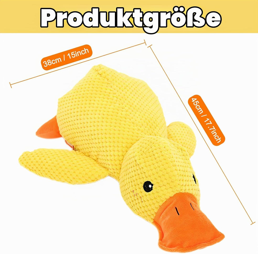 Interaktives Hundespielzeug Unzerstörbar, Anti Stress Ente Hund, Quietschspielzeug Hund Kuscheltier,