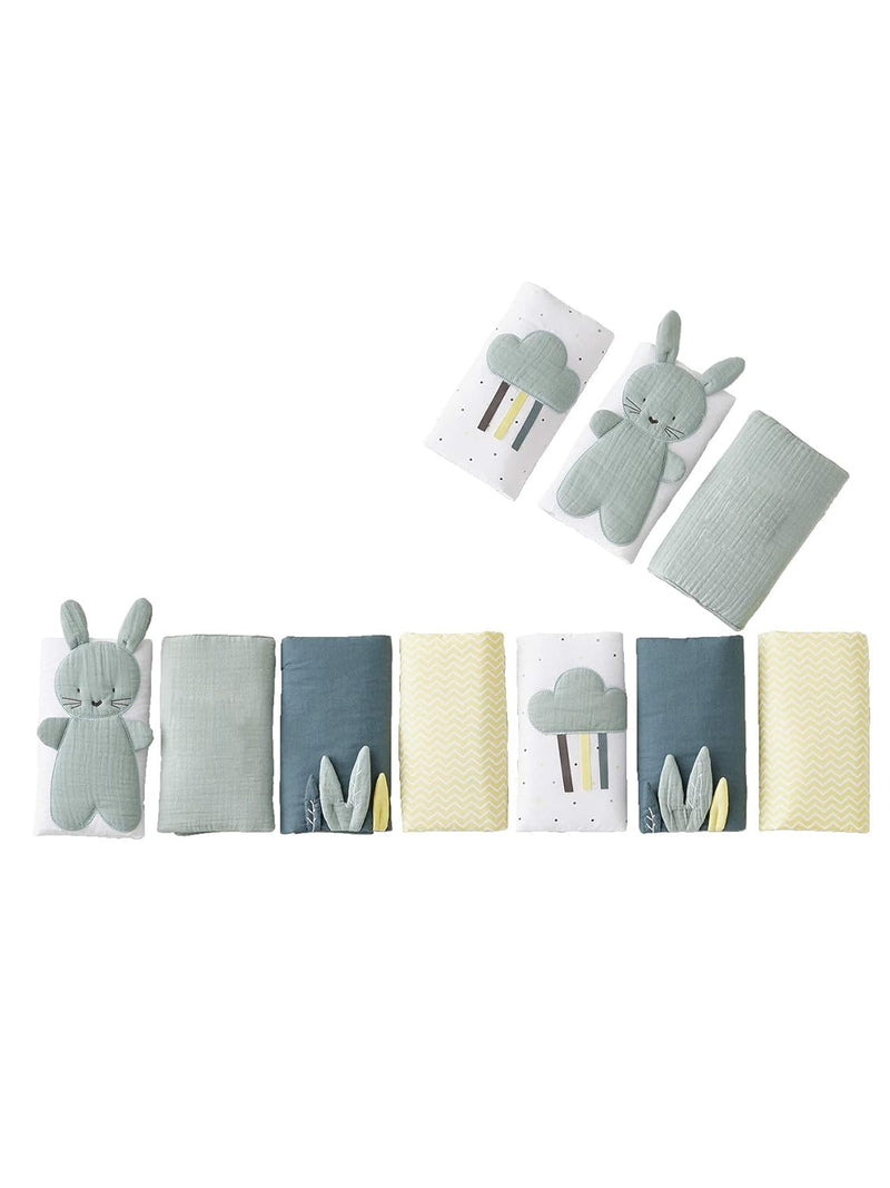 VERTBAUDET Baby Bettumrandung „Frühlingsregen“ Oeko-Tex grün ONE SIZE