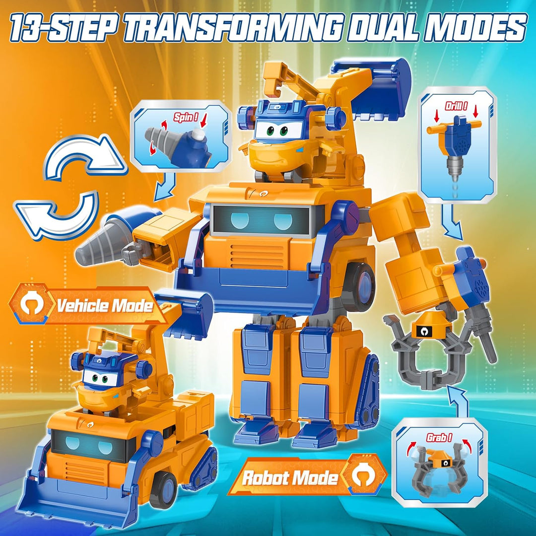 Super Wings Verwandlungsroboter Marty, 16 cm gross, 2-in-1 Verwandlungsroboter Fahrzeugspielzeug, mi