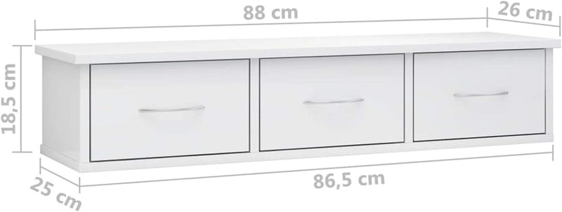 Gecheer Wand Schubladenregal mit Schubladen Wandregal Wandschrank Hängeschrank Wandgarderobe Hängere