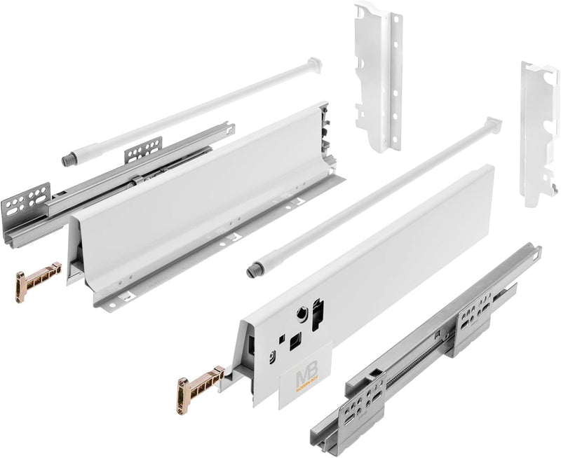 GTV - Modern Box Schublade I L=550mm H=210 mm I Weiss I Leises Schliessen I Belastung bis zu 40 kg I