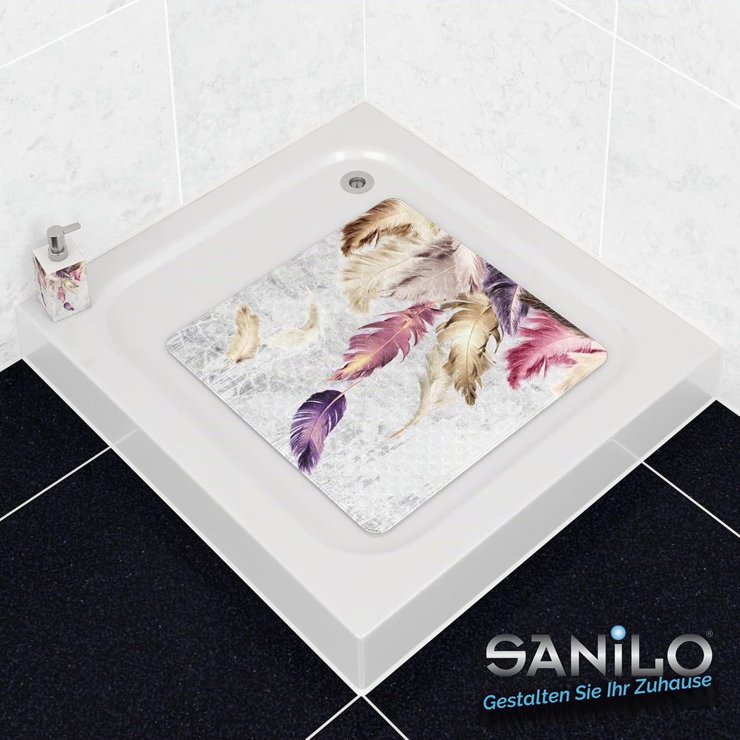 Sanilo Badematte 53 x 53 cm, rutschfeste Duschmatte für Dusche und Badewanne, Antirutschmatte maschi