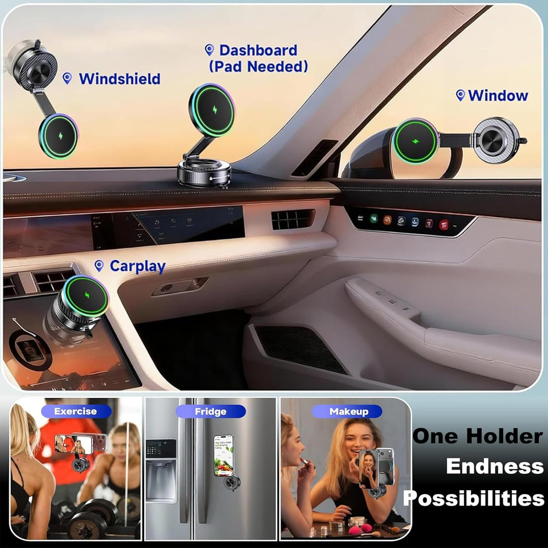 Magnetisch Autohalterung 15W Handyhalterung Auto mit Ladefunktion, Ladegerät Kfz Magnet Wireless Car