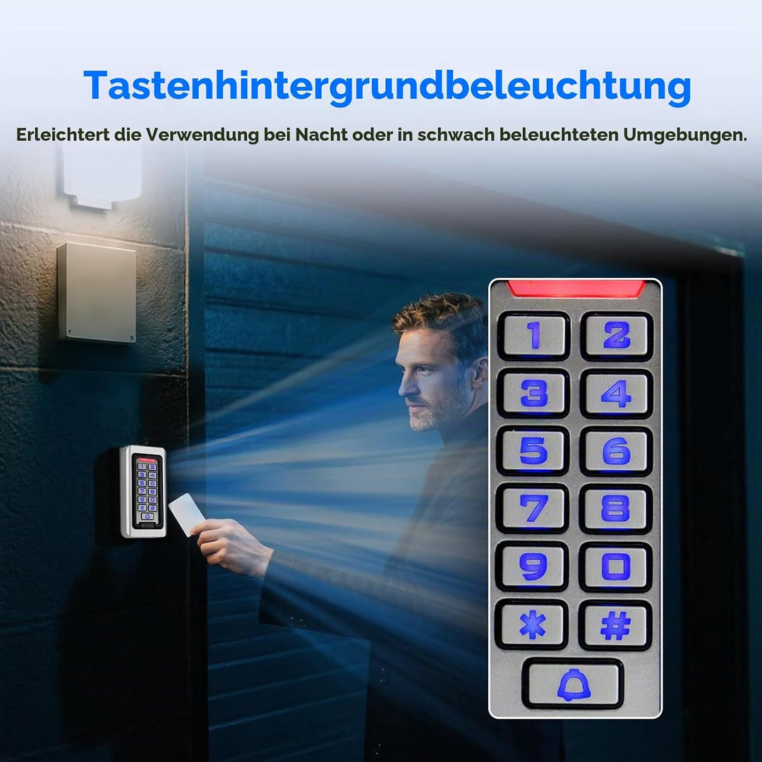 Retekess T-AC03 Codeschloss Türöffner, Codeschloss Garagentor, Wasserdichte RFID IP68, Zutrittskontr