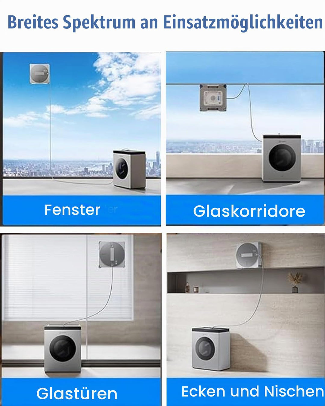 2 Stück W3 Omni Mikrofaser-Reinigungspad mit Halterungen für ECOVACS WINBOT W3 Omni Fensterputzrobot