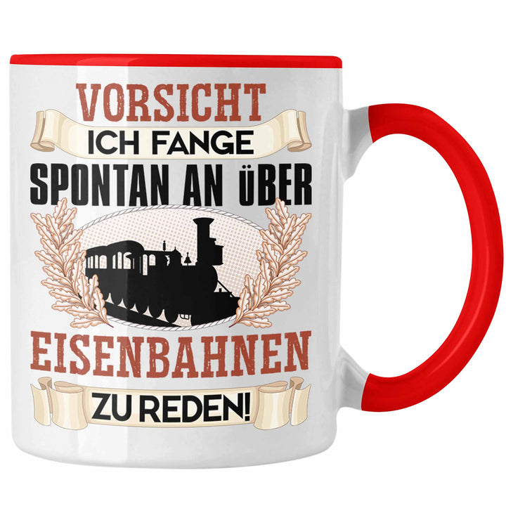 Trendation - Eisenbahner Tasse Geschenk für Modelleisenbahn-Fans Geschenkidee Ich Fange Spotan An Üb