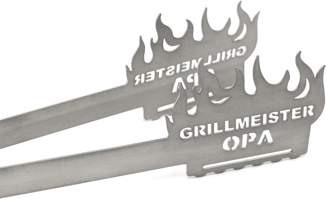 Grillzange Motiv Grillmeister Opa, spülmaschinengeeignet, Geschenkidee, Männergeschenk, Geschenk für