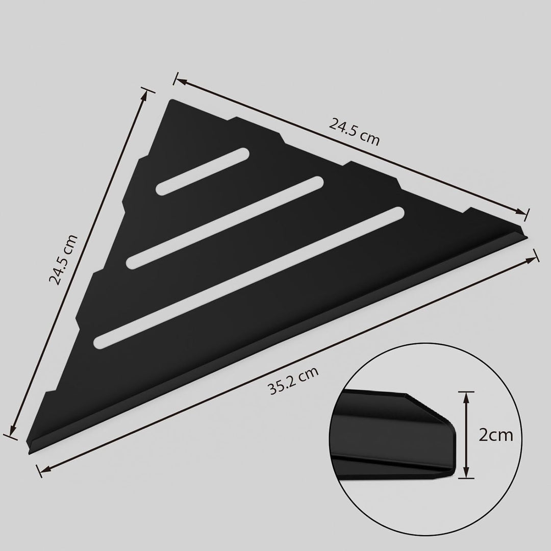 Eckregal Schwarz, Duschablage Ohne Bohren, 2 Stück Duschablage Ecke 35 X 25 cm, Verdickter Duschrega