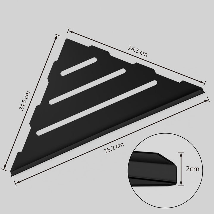 Eckregal Schwarz, Duschablage Ohne Bohren, 2 Stück Duschablage Ecke 35 X 25 cm, Verdickter Duschrega