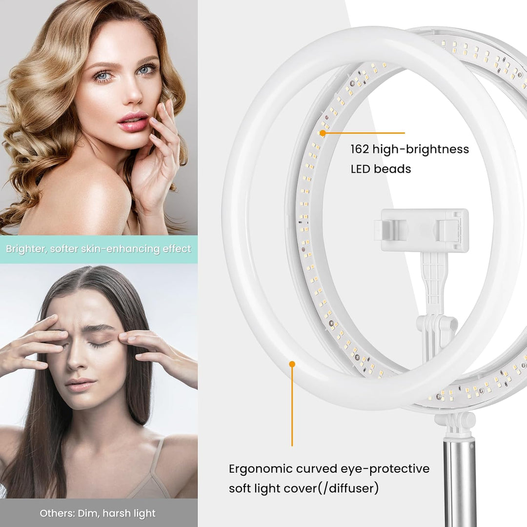TARION Ringlicht mit Stativ LED Ringleuchte: Tisch Ring Light 11,8 Zoll Ringlampe Lichtring Faltbare
