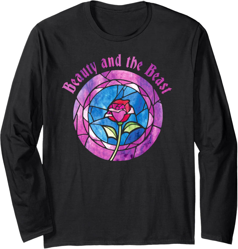 Disney Beauty And The Beast Rose Stained Glass Langarmshirt