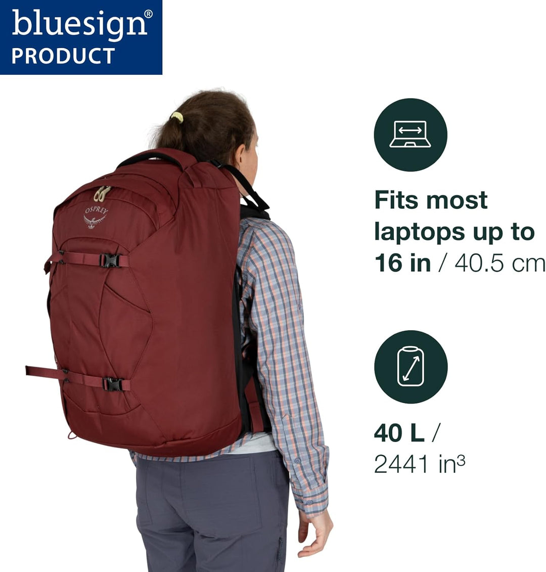 Osprey Damen Fairview 40 Rucksack (1er Pack) Zirkon Rot Einheitsgrösse Single, Zirkon Rot Einheitsgr