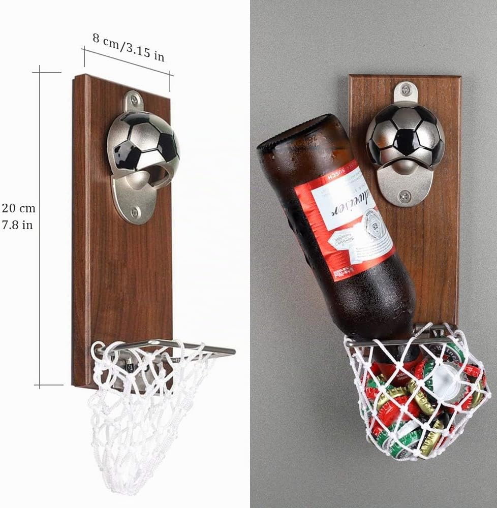 Magnetischer Kühlschrank Flaschenöffner Fussball Bier öffner Wandmontage Flaschenöffner mit Kappenfä