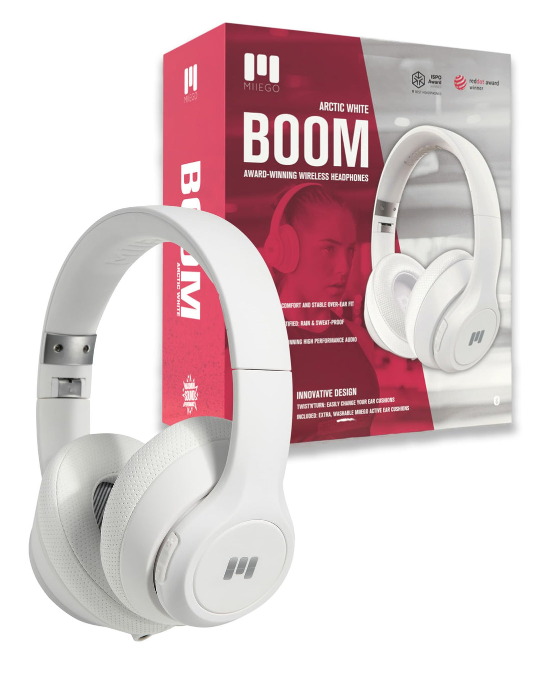 MIIEGO Boom Bluetooth Kopfhörer - Kabellose Over-Ear Headphones - Waschbare Ohrpolster - Perfekter S