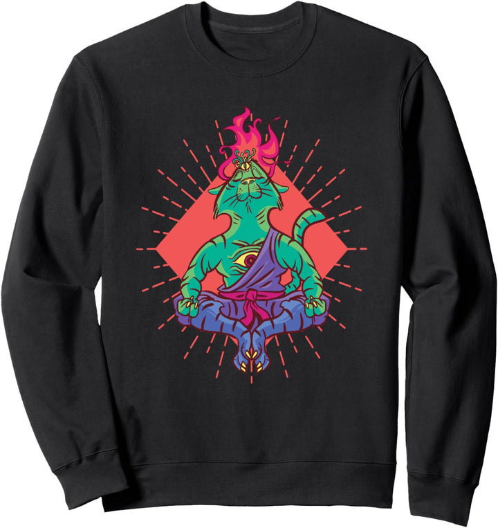Spiritueller Katzencharakter Katze Yoga Spirituell Katzen Sweatshirt