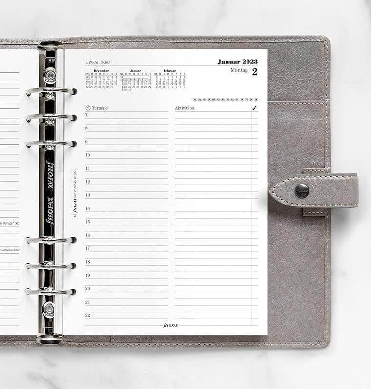 Filofax Metropol Personal Organiser (DIN A5, mit Reissverschluss), schwarz & A5 Multi 1 Tag auf 1 Se