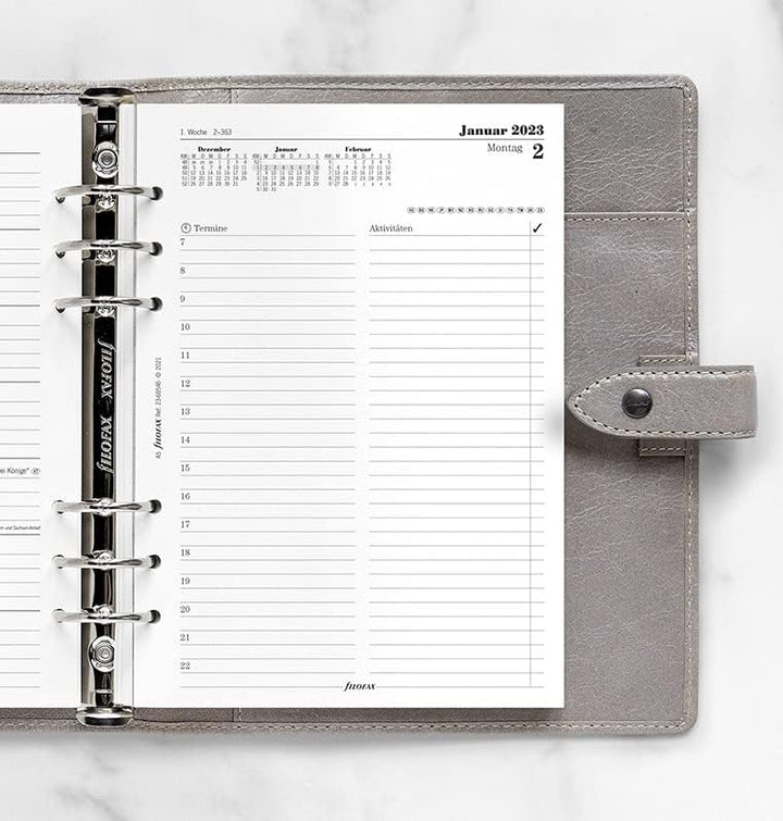 Filofax Metropol Personal Organiser (DIN A5, mit Reissverschluss), schwarz & A5 Multi 1 Tag auf 1 Se