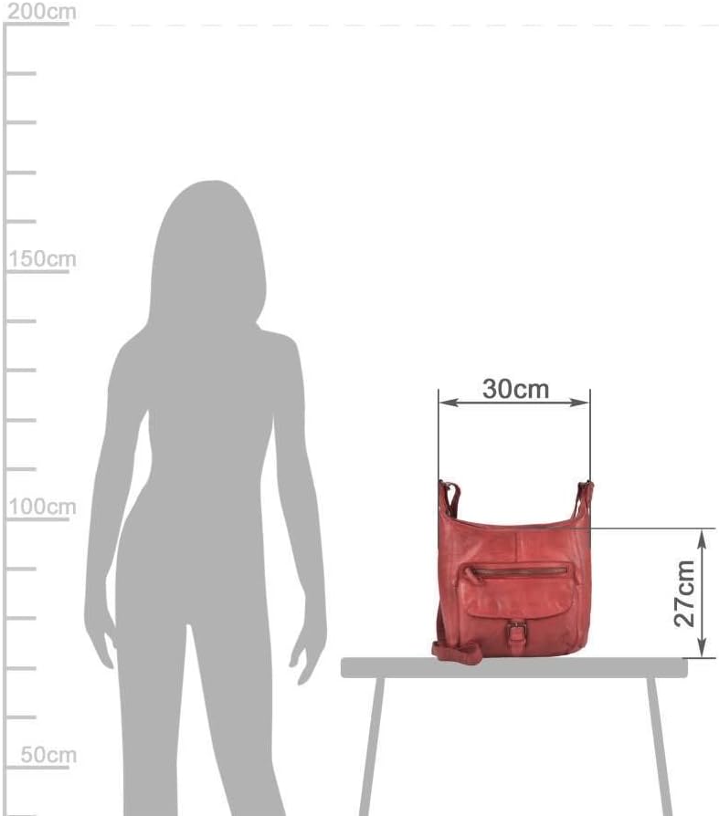 Bear Design Damen Tasche Ledertasche Umhängetasche Schultertasche rot