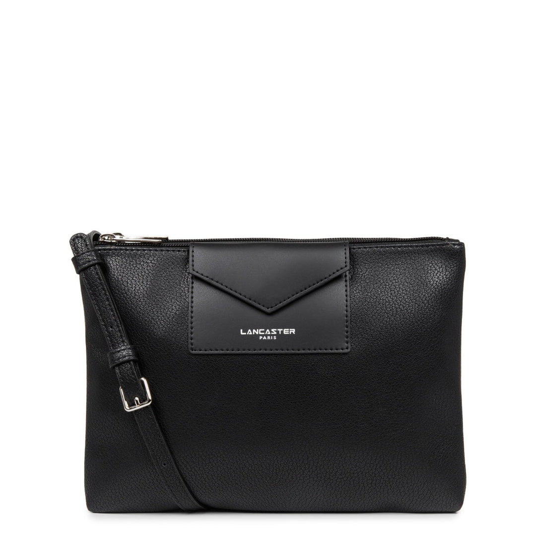 Lancaster Paris Maya Damen Umhängetasche mit Doppelreissverschluss, 26 cm Einheitsgrösse Schwarz, Ei