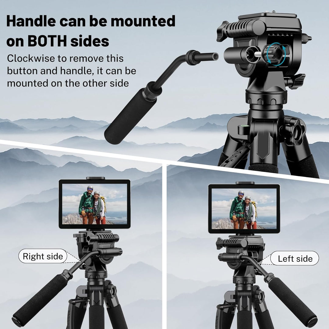 JOILCAN Kamera Stativ Ständer 190cm, Leichtes Dreibeinstativ mit Handy/Tablette Halterung für Smartp