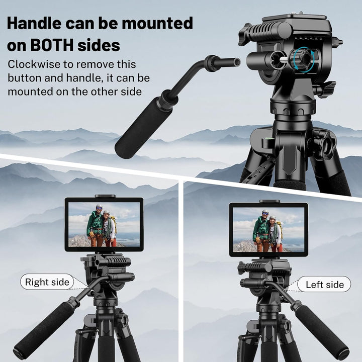JOILCAN Kamera Stativ Ständer 190cm, Leichtes Dreibeinstativ mit Handy/Tablette Halterung für Smartp