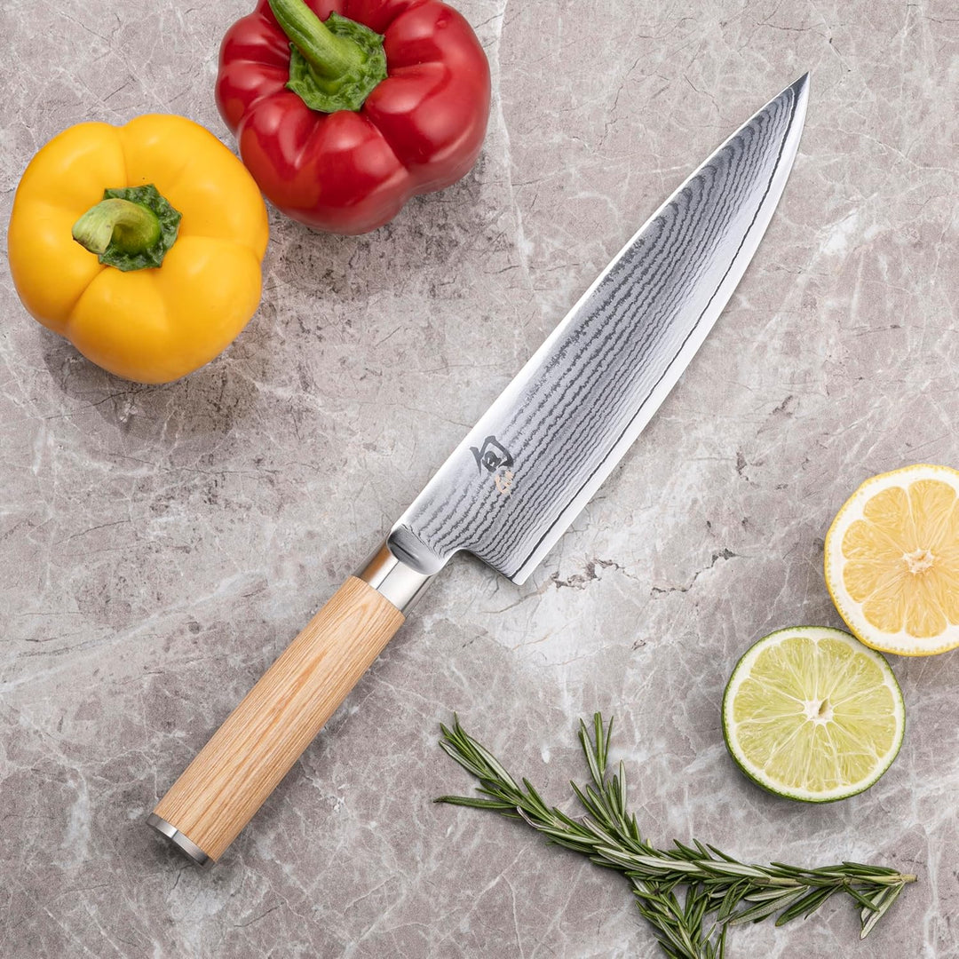 KAI DM0706W DM-0706W SHUN WHITE Kochmesser 8 (20 cm), Silber,holzfarbe