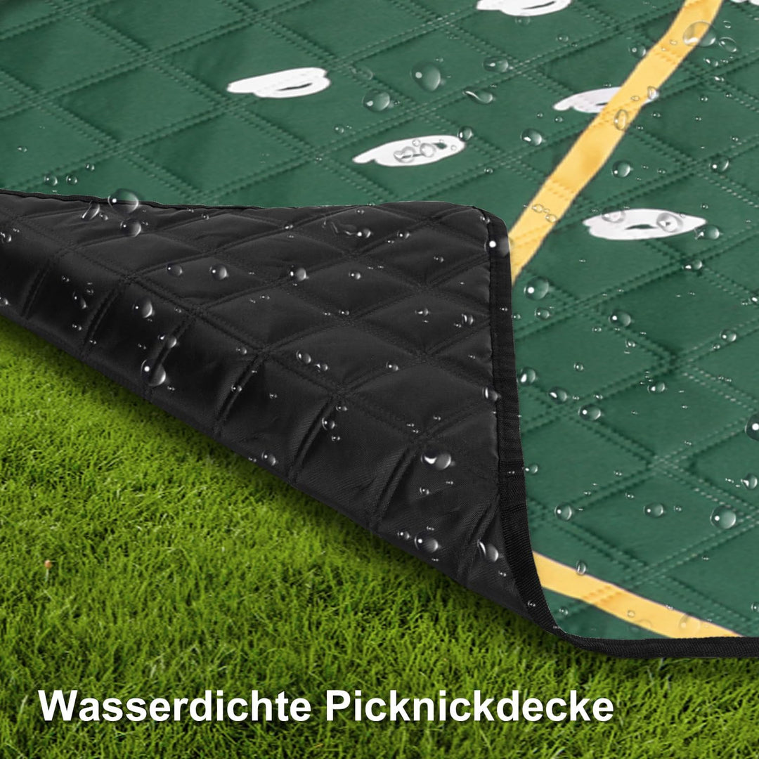Jopee Picknickdecke Wasserdicht, 200x200 cm Waschbare Campingdecke mit Griff, Gross Outdoor Strandde