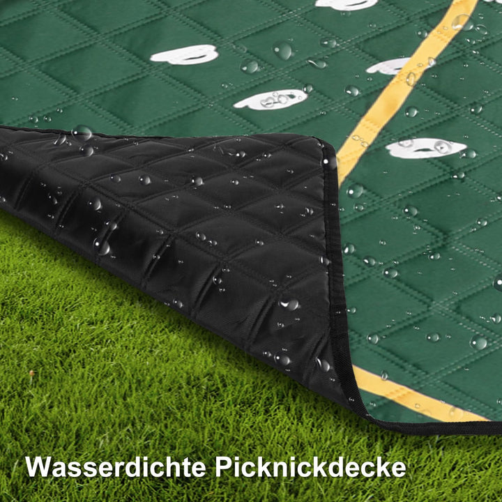 Jopee Picknickdecke Wasserdicht, 200x200 cm Waschbare Campingdecke mit Griff, Gross Outdoor Strandde