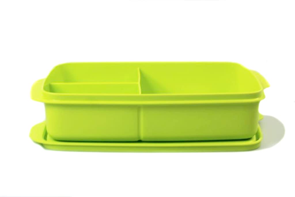 TUPPERWARE to Go Lunchbox 1 L Limette mit Trennwand Clevere Pause Schule