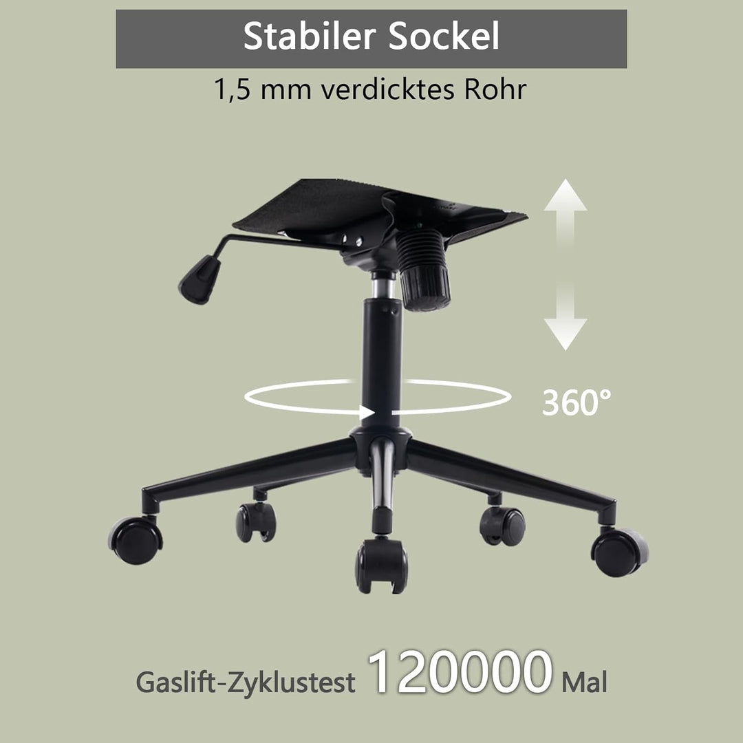YOUTASTE Bürostuhl Ergonomisch, Schreibtischstuhl Höhenverstellbar, Bürostuhl mit PU-Leder & Rollen,