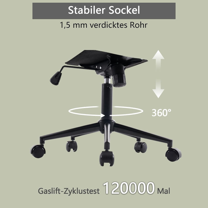 YOUTASTE Bürostuhl Ergonomisch, Schreibtischstuhl Höhenverstellbar, Bürostuhl mit PU-Leder & Rollen,