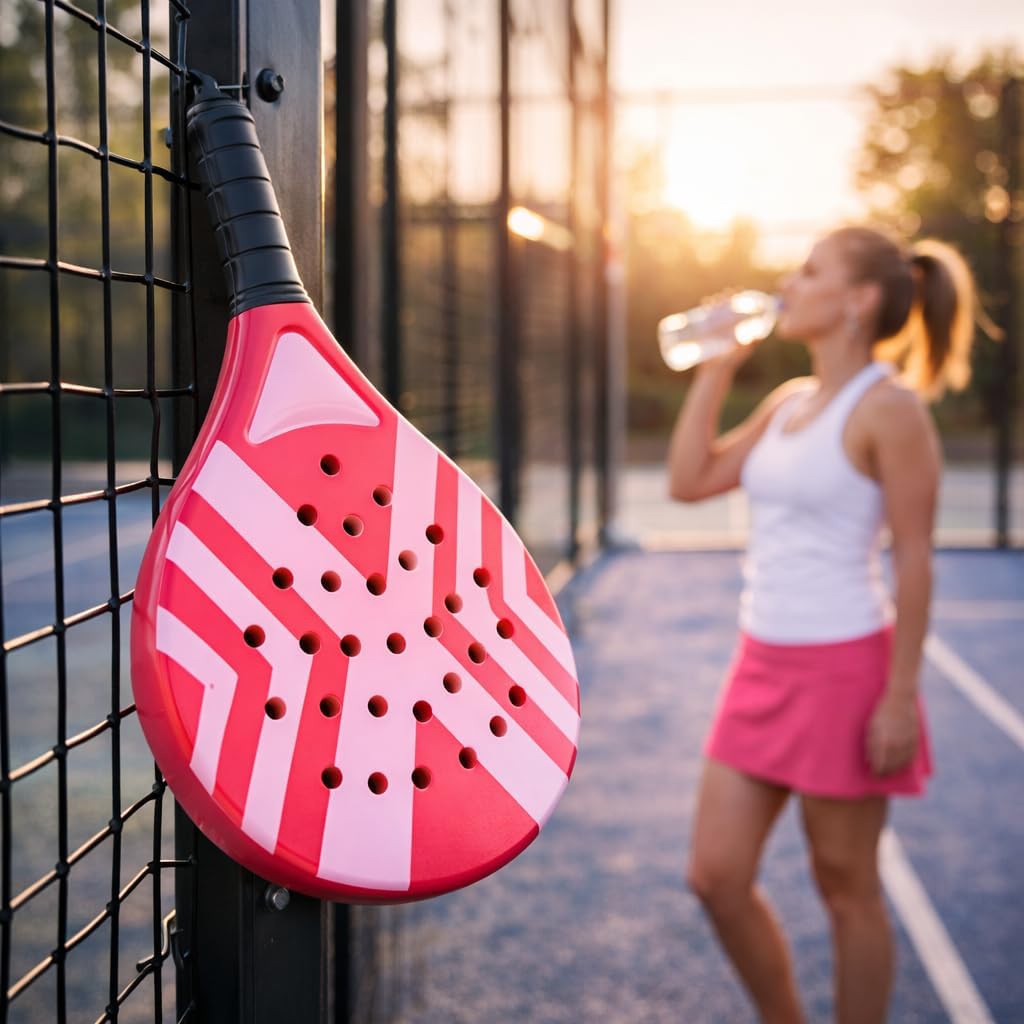 Padel Schläger Erwachsene Profi Racket Padelschläger Set mit Meshtasche Tennis Schläger für Anfänger