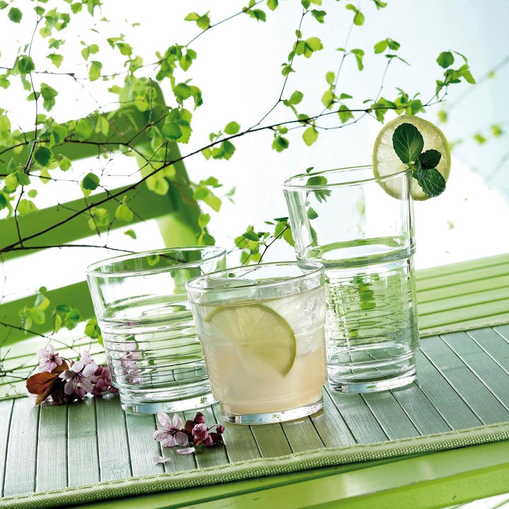 Arcoroc ARC 58057 Spirale Trinkglas, Wasserglas, Saftglas, 250ml, Glas, transparent, 6 Stück, 250ml