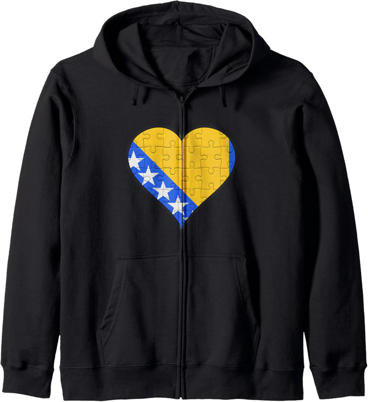 Bosnien und Herzegowina Bosnisch-Herzegowinische Flagge Herz Kapuzenjacke