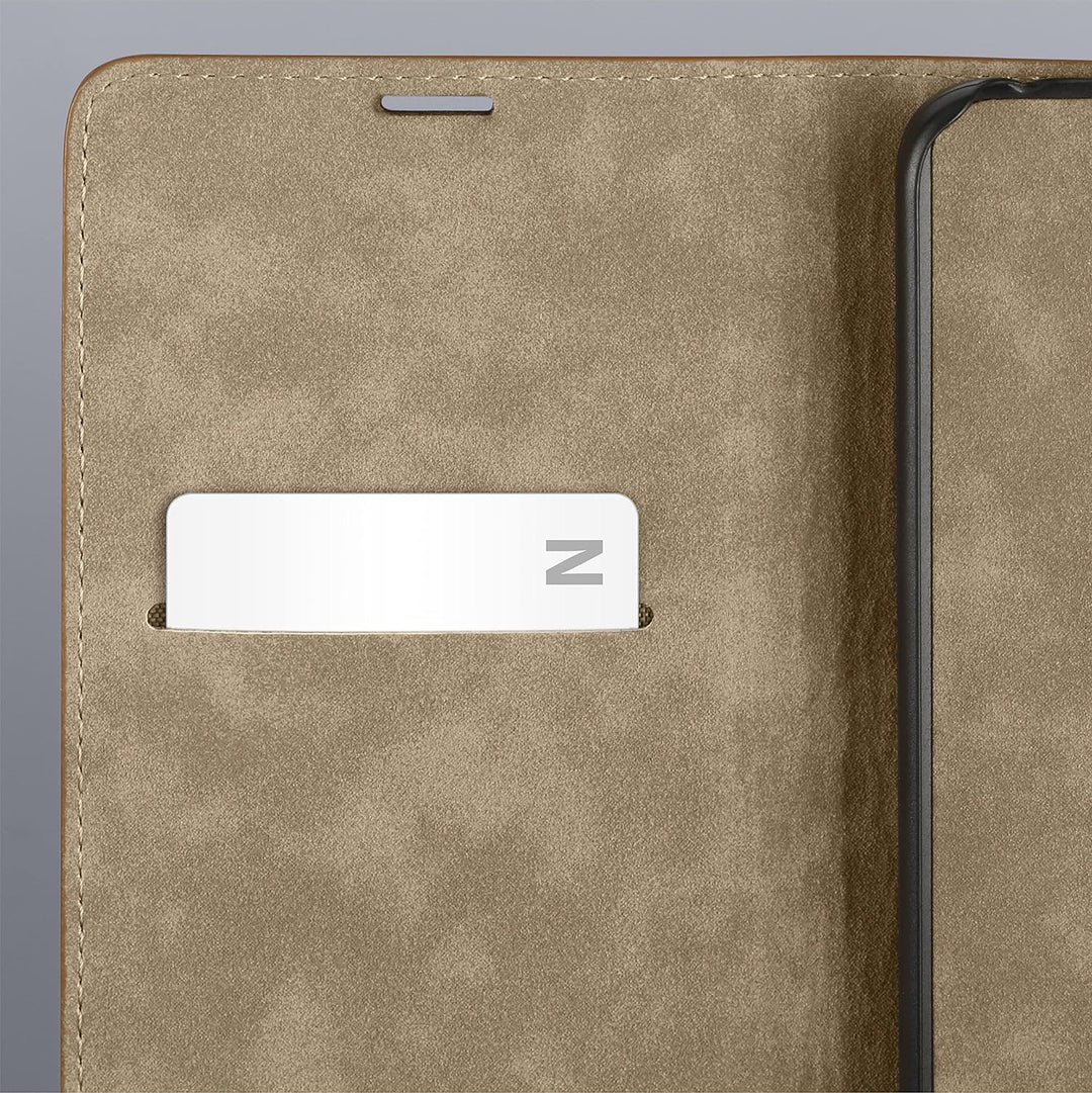 Made for Xiaomi Book Case, Handmade Echtleder Klapphülle, Handyhülle für Redmi Note 11 & Redmi Note