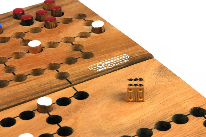 Logica Spiele Art. Malefiz - Brettspiel aus Holz - Strategiespiel für 2/4 Spieler - Familienspiel