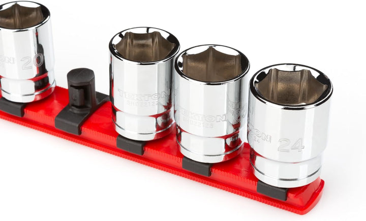 TEKTON 1/2-Zoll-Antrieb x 18-Zoll-Stecknussschiene, 15 Clips (rot) | OSR23115 | Hergestellt in den U