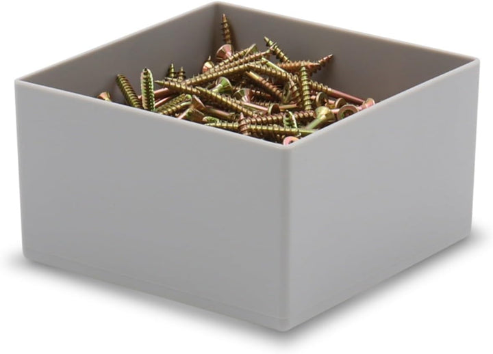 1a-TopStore 25 Stück Einsatzkasten E 63/3, grau, 63/3 108x108x63 mm, aus Polystyrol, Industrienorm,