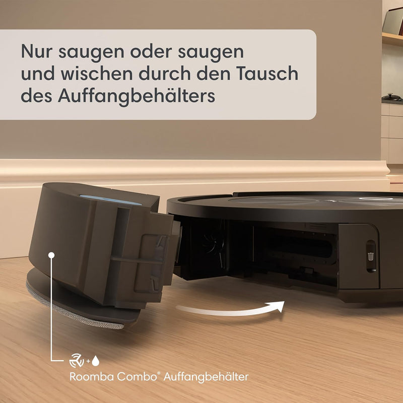 iRobot Roomba Combo j5+ (j5576) Saug- und Wischroboter, autom. Absaugstation, Kartierung, PrecisionV