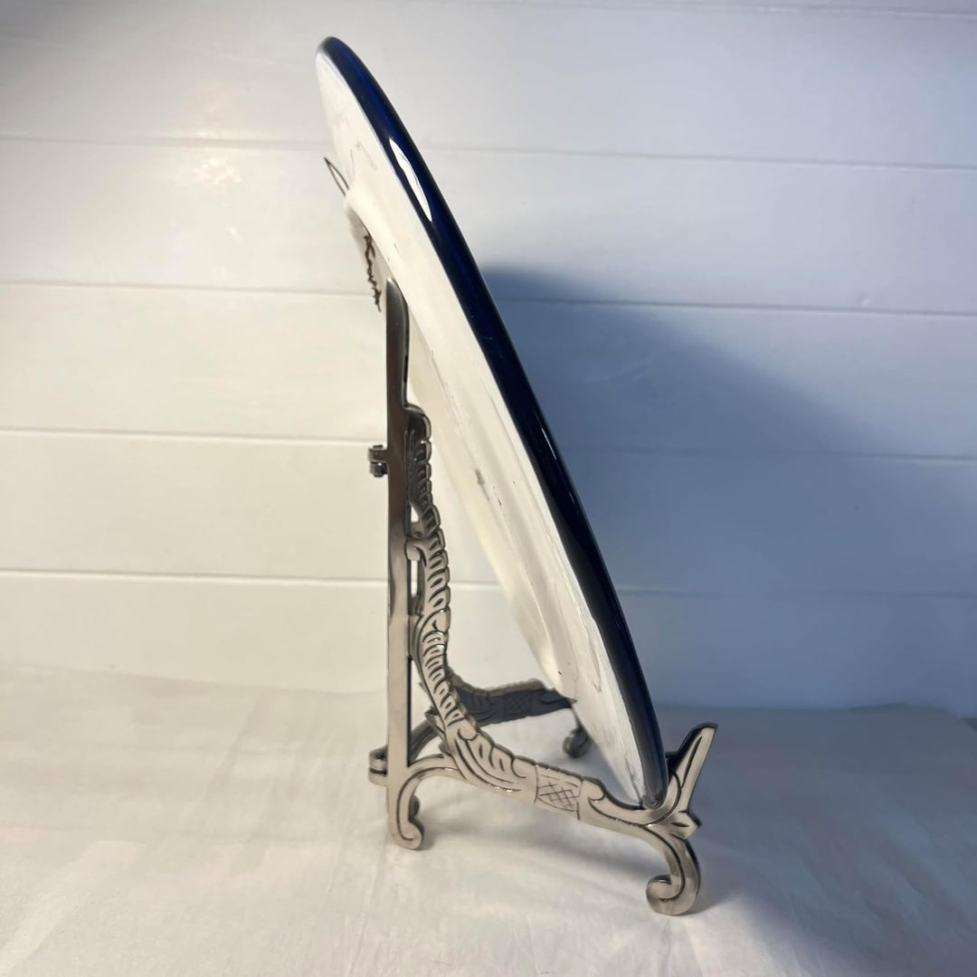 Thorness Grosse Metall-Staffelei, 25,4 cm, Antik-Nickel-Finish, Tellerhalter, Präsentationsständer,