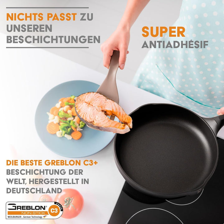 Stone&amp;Stone - Kochtopf Induktion | 4-lagige Greblon C3+ Antihaftbeschichtung | Energieeffizienter 10
