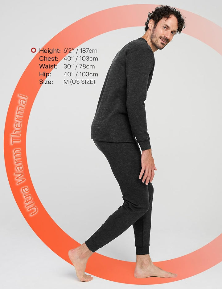 LAPASA Herren Extra warmes Dickes Thermounterwäsche Set, Samtfutter Funktionsunterwäsche, Thermoober
