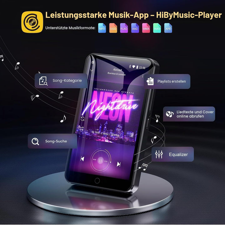 MP3 Player mit Bluetooth und WiFi, Oilsky 80GB 4 Zoll Android 9.0 Mp3, 1080P Touchscreen MP4 Player,