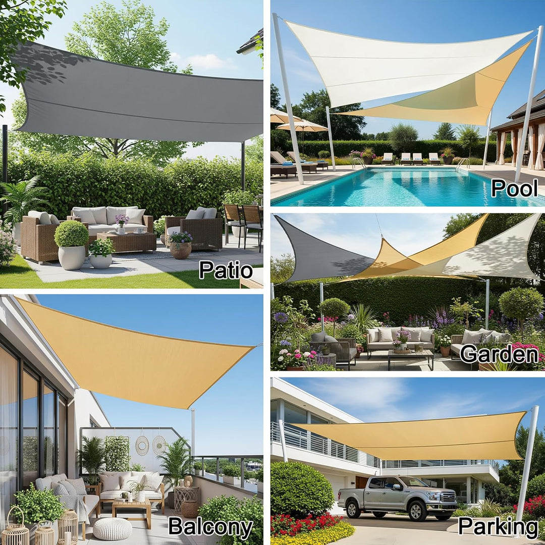 Sunnylaxx 2x2x2m Sonnensegel Dreieckig,420D Oxfordgewebe Wasserdicht Sonnenschutz Sunsegel UV-Schutz