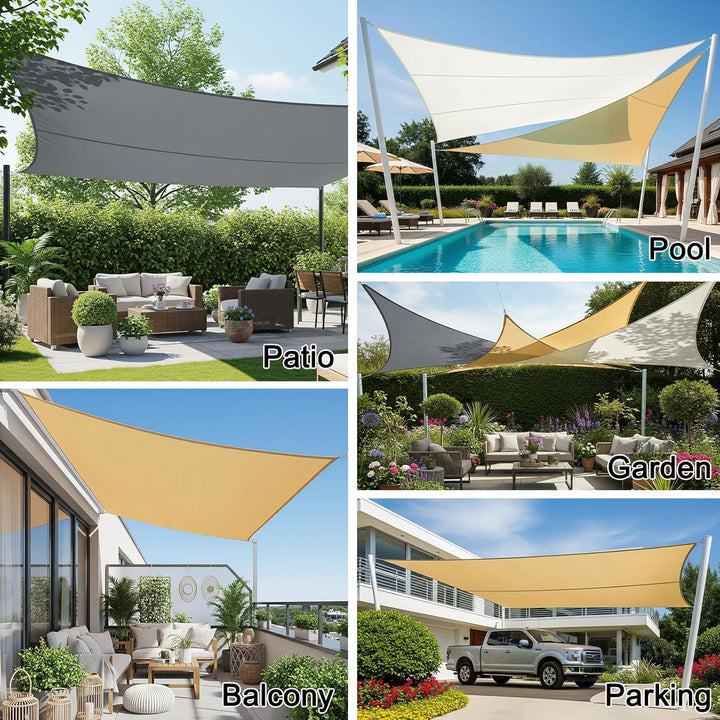 Sunnylaxx 2.5x3.5m Sonnensegel Rechteckig,420D Oxfordgewebe Wasserdicht Sonnenschutz Sunsegel UV-Sch