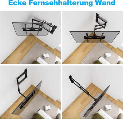 WHYFONE TV Wandhalterung mit 845mm Extra Langem Gelenkarm, Fernsehhalterung Wand Schwenkbar 180° Dre