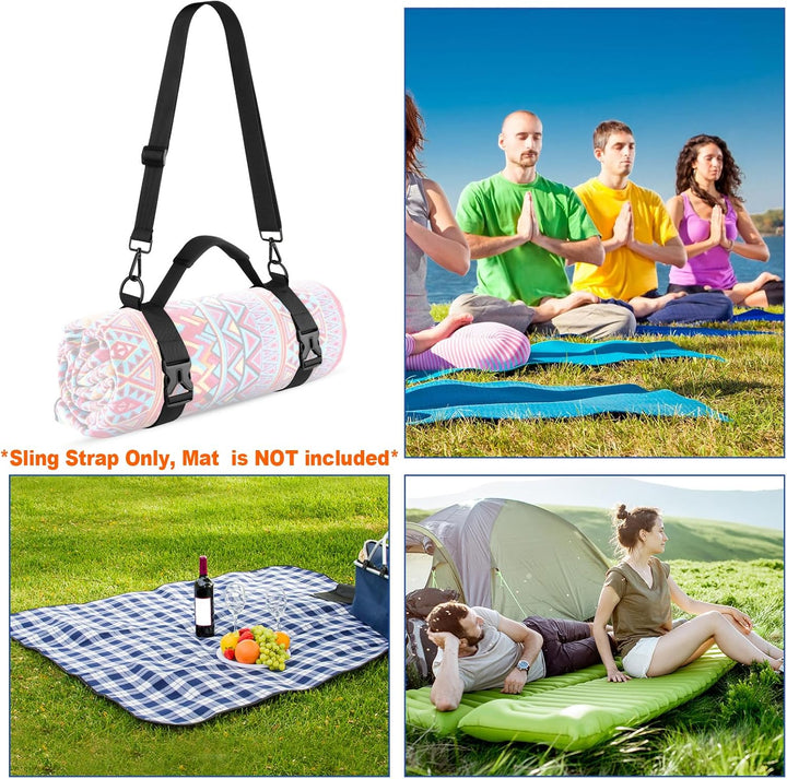 Cosmos Tragbare Yogamatte, Gurt, Matte, Picknickdecke, Gurt mit verstellbarem Schultergurt und Griff